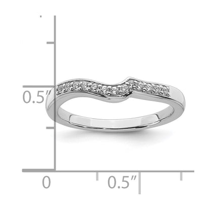 14k White Gold Contoured Real Diamond Band