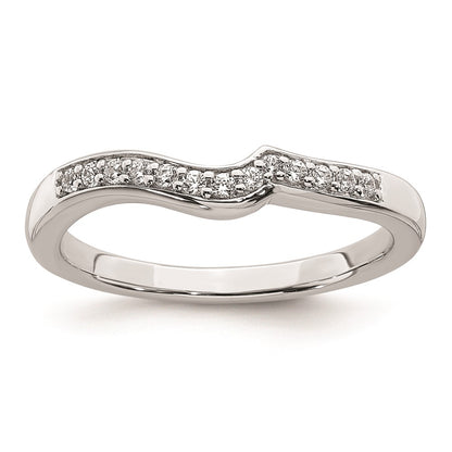 14k White Gold Contoured Real Diamond Band