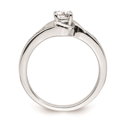 0.33ct. CZ Solid Real 14k White Gold Engagement Ring