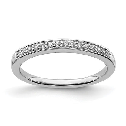 0.15ct. CZ Solid Real 14k White Gold Wedding Band Ring