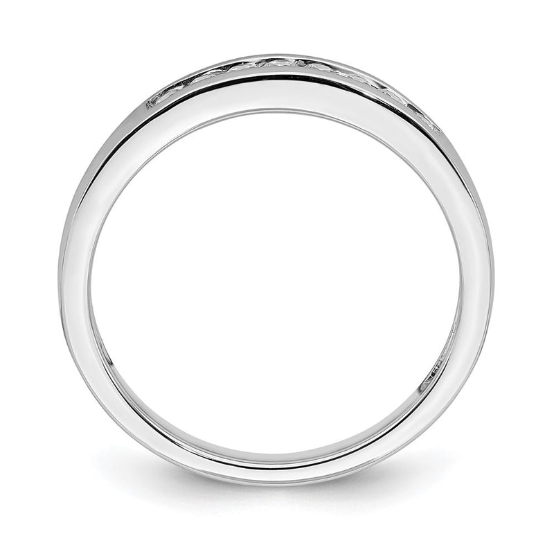 14k White Gold Real Diamond Band