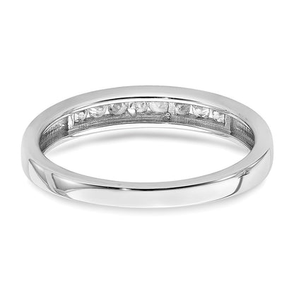 0.18ct. CZ Solid Real 14k White Gold Wedding Band Ring