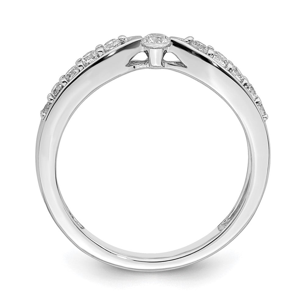 14k White Gold Real Diamond Band