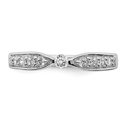14k White Gold Real Diamond Band