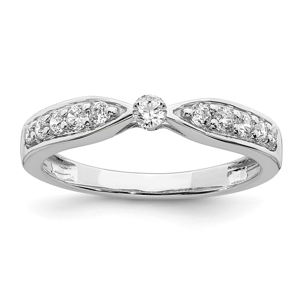 14k White Gold Real Diamond Band