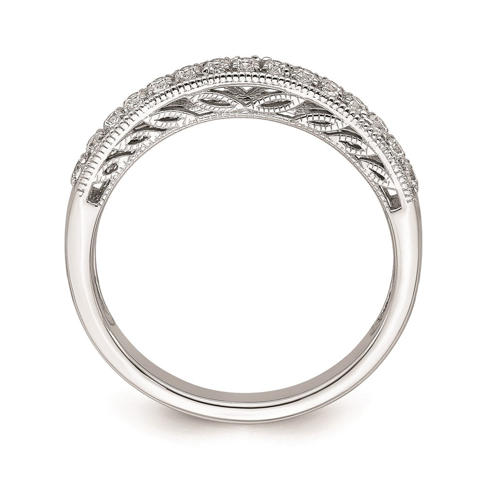 14k White Gold Real Diamond Band