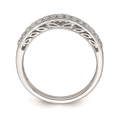 14k White Gold Real Diamond Band