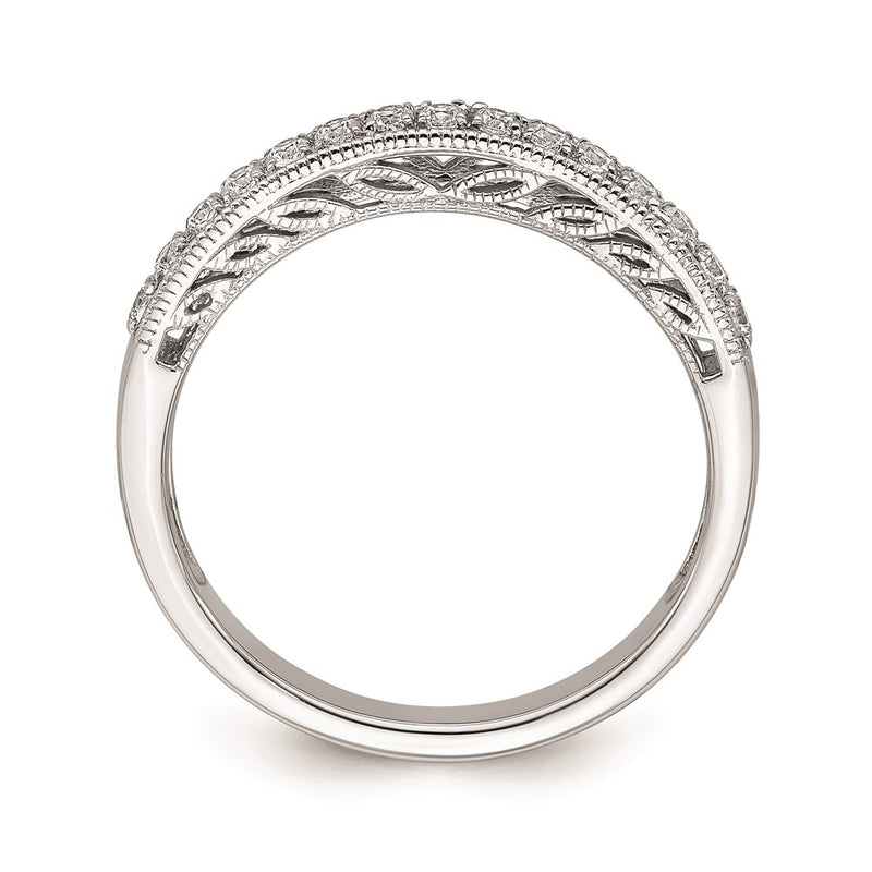 14k White Gold Real Diamond Band
