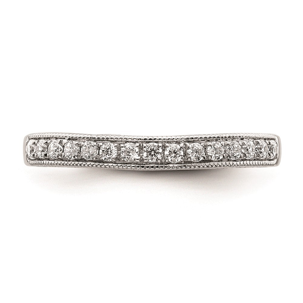 14k White Gold Real Diamond Band