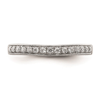 14k White Gold Real Diamond Band