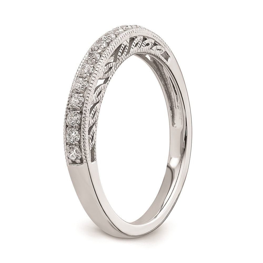 14k White Gold Real Diamond Band