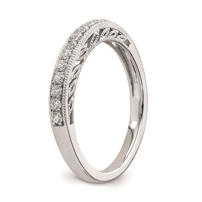 14k White Gold Real Diamond Band