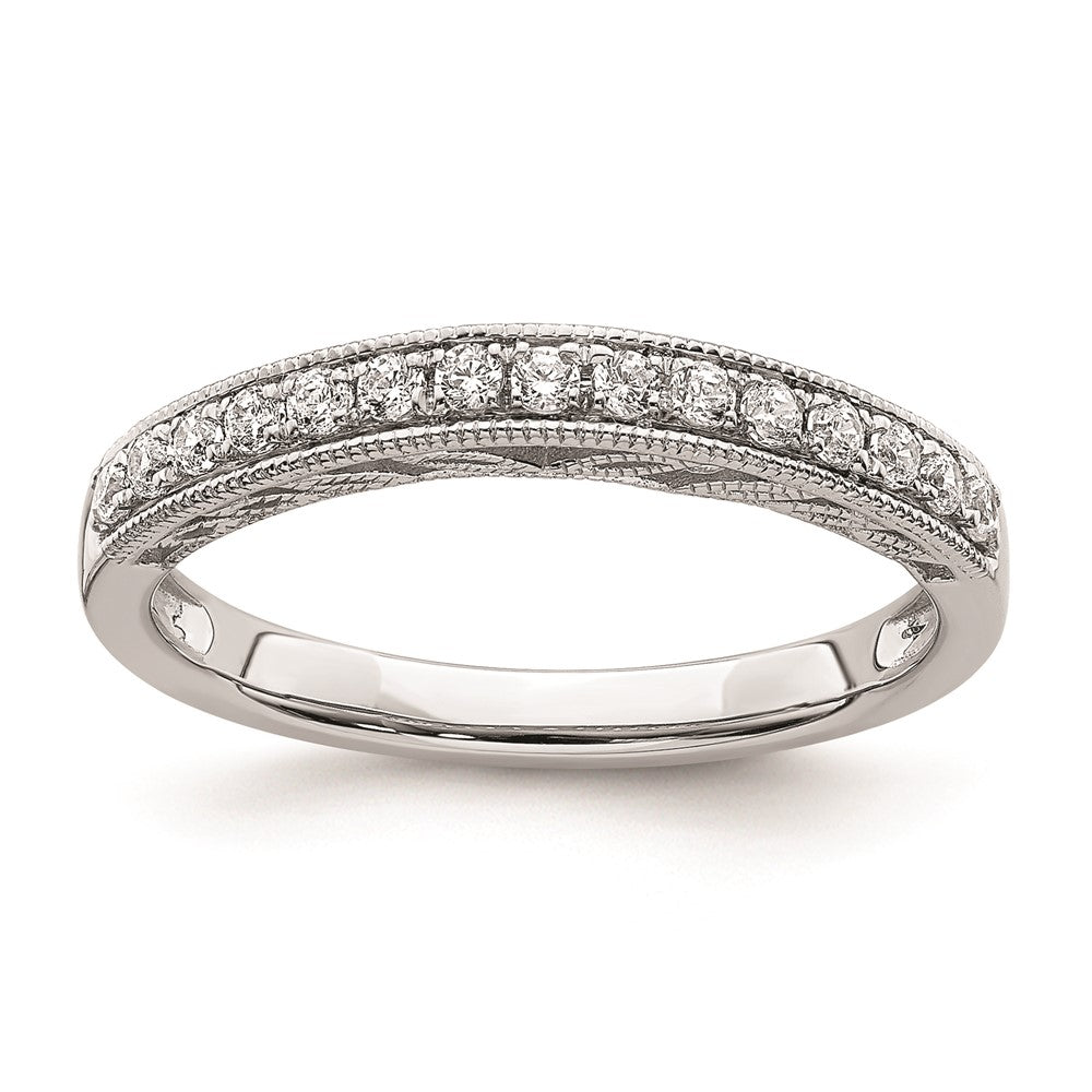14k White Gold Real Diamond Band