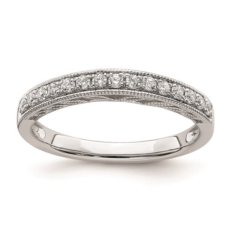 14k White Gold Real Diamond Band