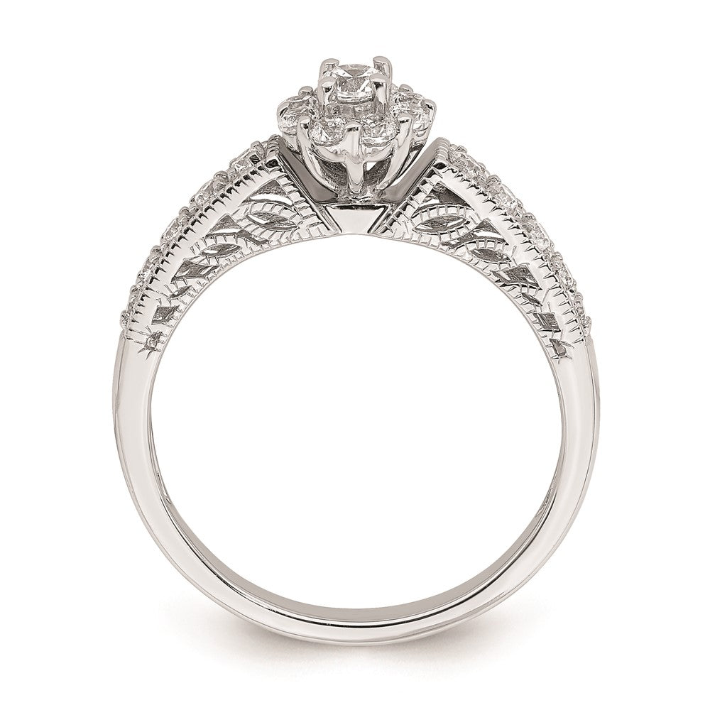14k White Gold Real Diamond Engagement Ring