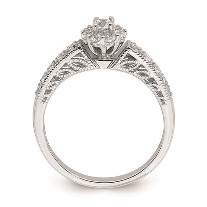 14k White Gold Real Diamond Engagement Ring