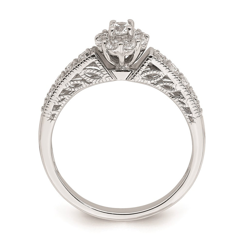 14k White Gold Real Diamond Engagement Ring