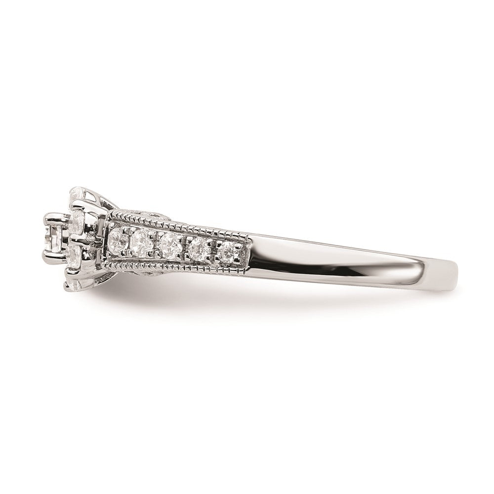 14k White Gold Real Diamond Engagement Ring