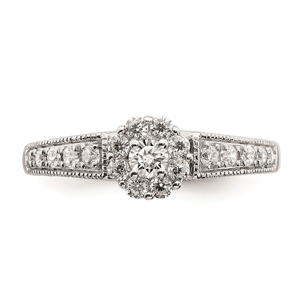14k White Gold Real Diamond Engagement Ring