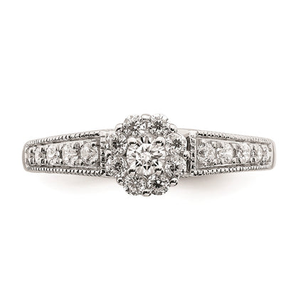 14k White Gold Real Diamond Engagement Ring
