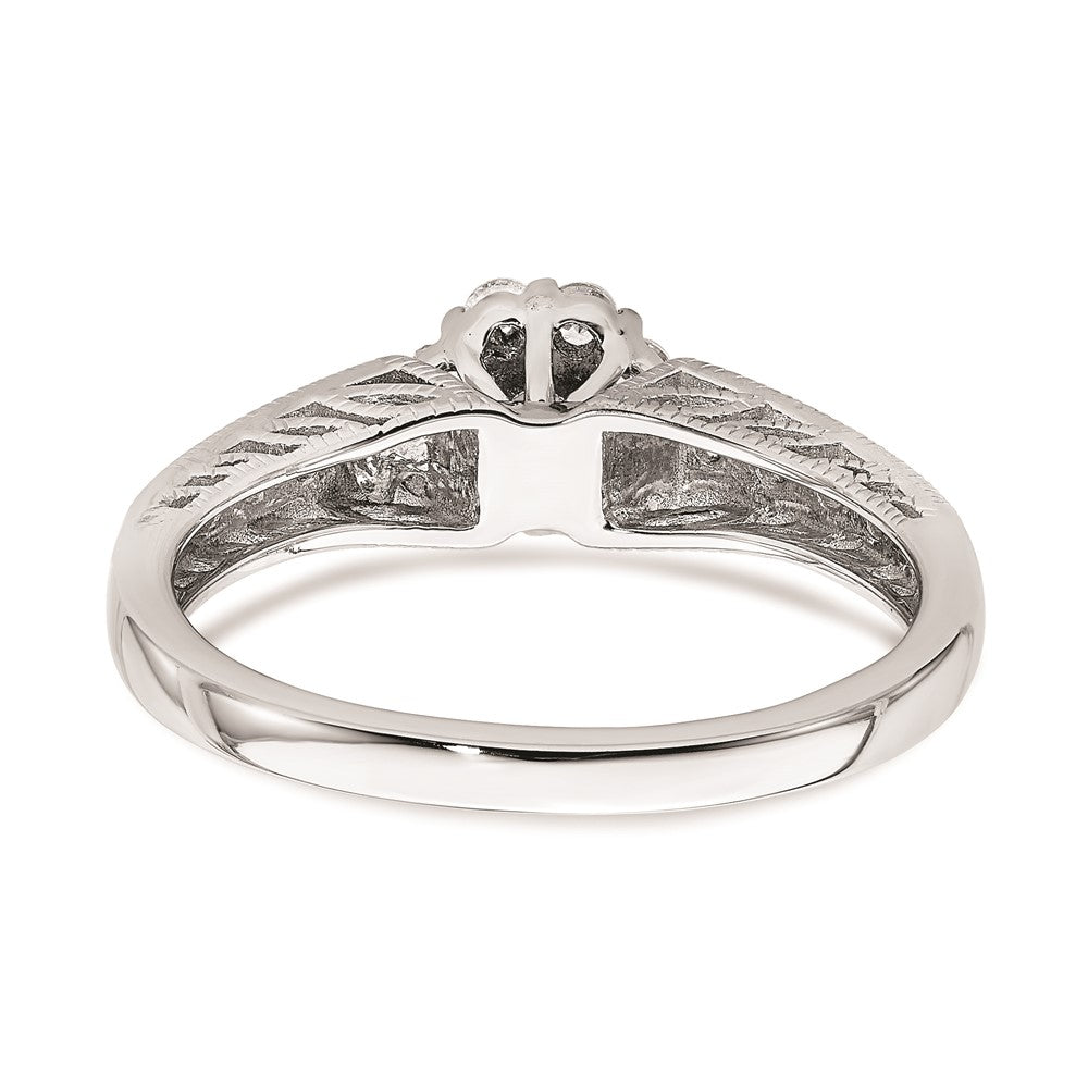 14k White Gold Real Diamond Engagement Ring