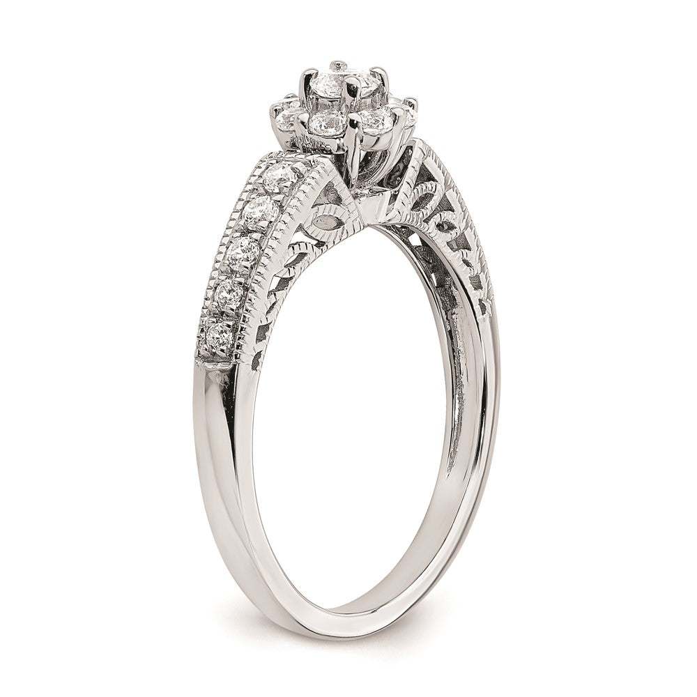 14k White Gold Real Diamond Engagement Ring
