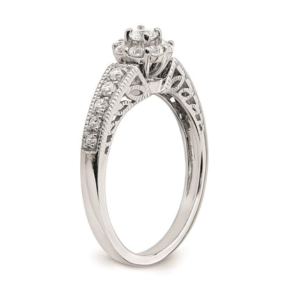 14k White Gold Real Diamond Engagement Ring
