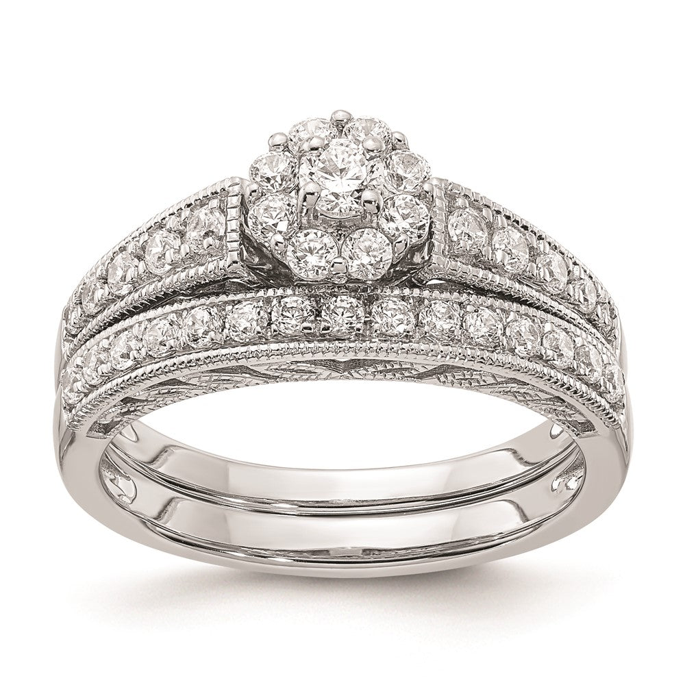 14k White Gold Real Diamond Engagement Ring