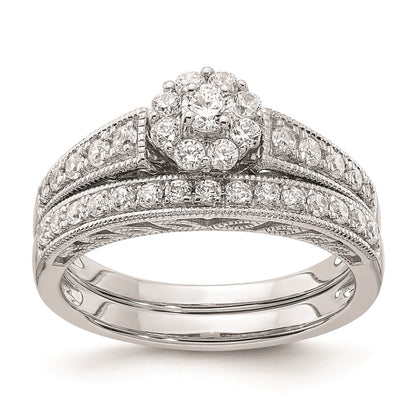 14k White Gold Real Diamond Engagement Ring