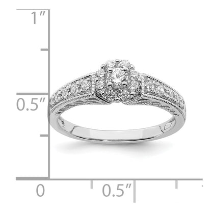 14k White Gold Real Diamond Engagement Ring