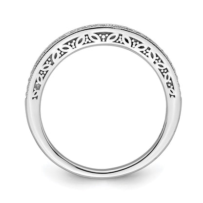 0.10ct. CZ Solid Real 14k White Gold Contoured Wedding Band Ring