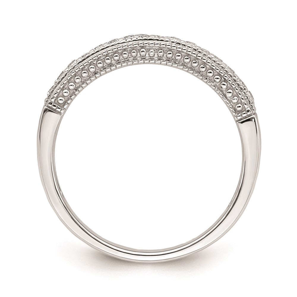 14k White Gold Real Diamond Band