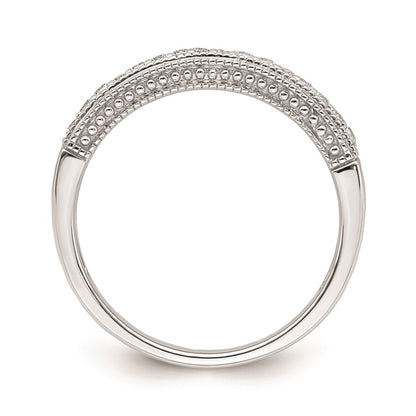 14k White Gold Real Diamond Band