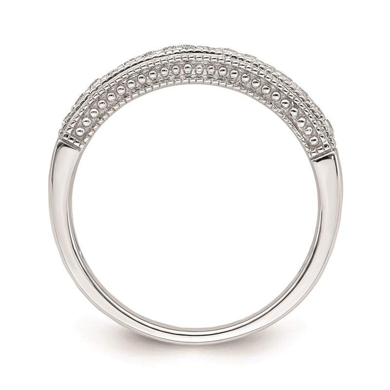 14k White Gold Real Diamond Band