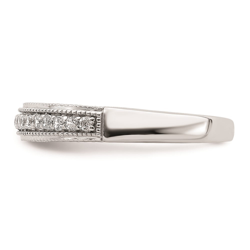 14k White Gold Real Diamond Band