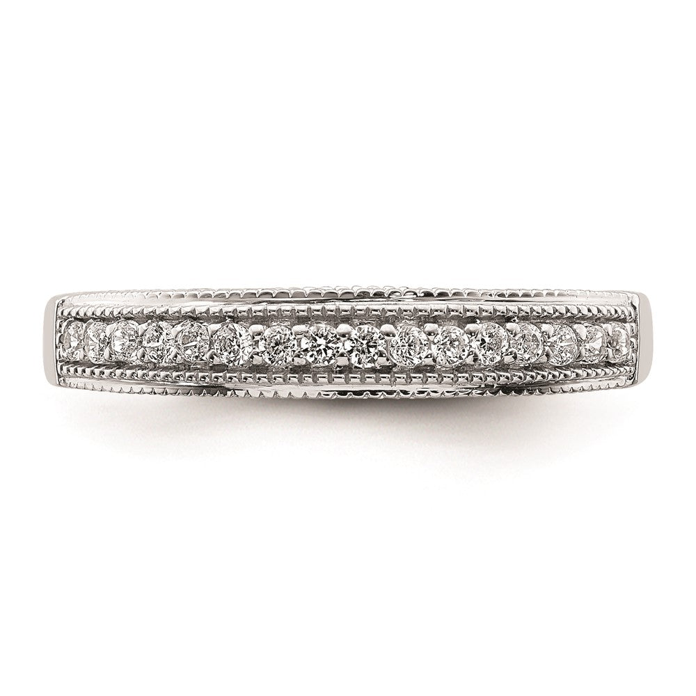 14k White Gold Real Diamond Band