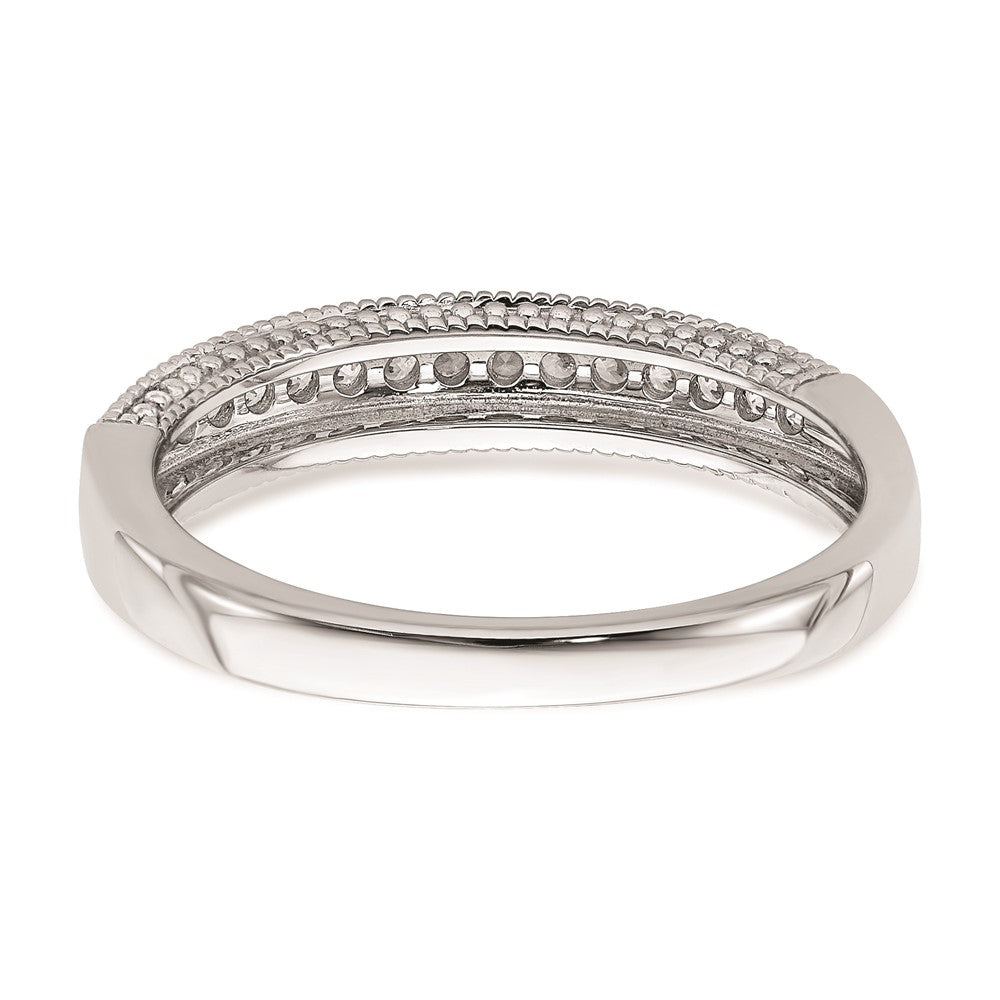 14k White Gold Real Diamond Band