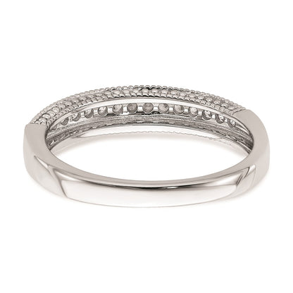 14k White Gold Real Diamond Band