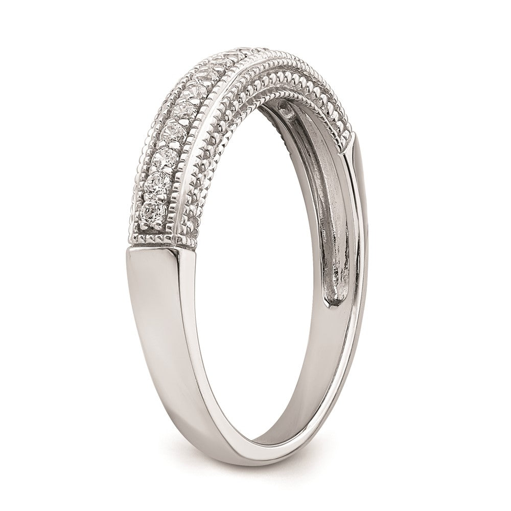 14k White Gold Real Diamond Band