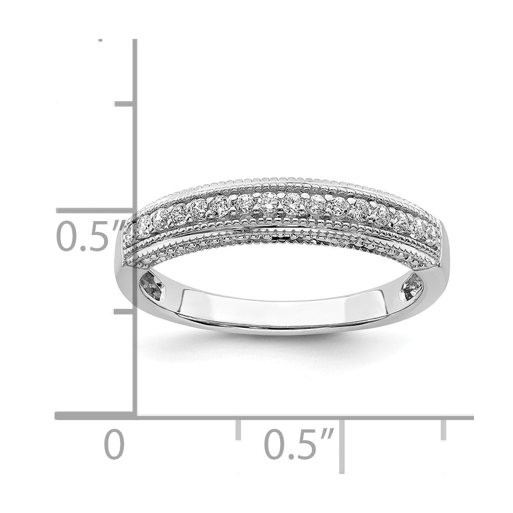 14k White Gold Real Diamond Band