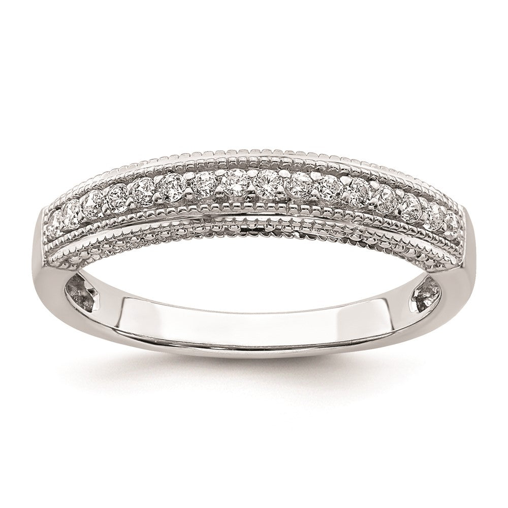 14k White Gold Real Diamond Band