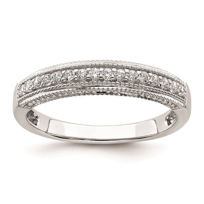 14k White Gold Real Diamond Band