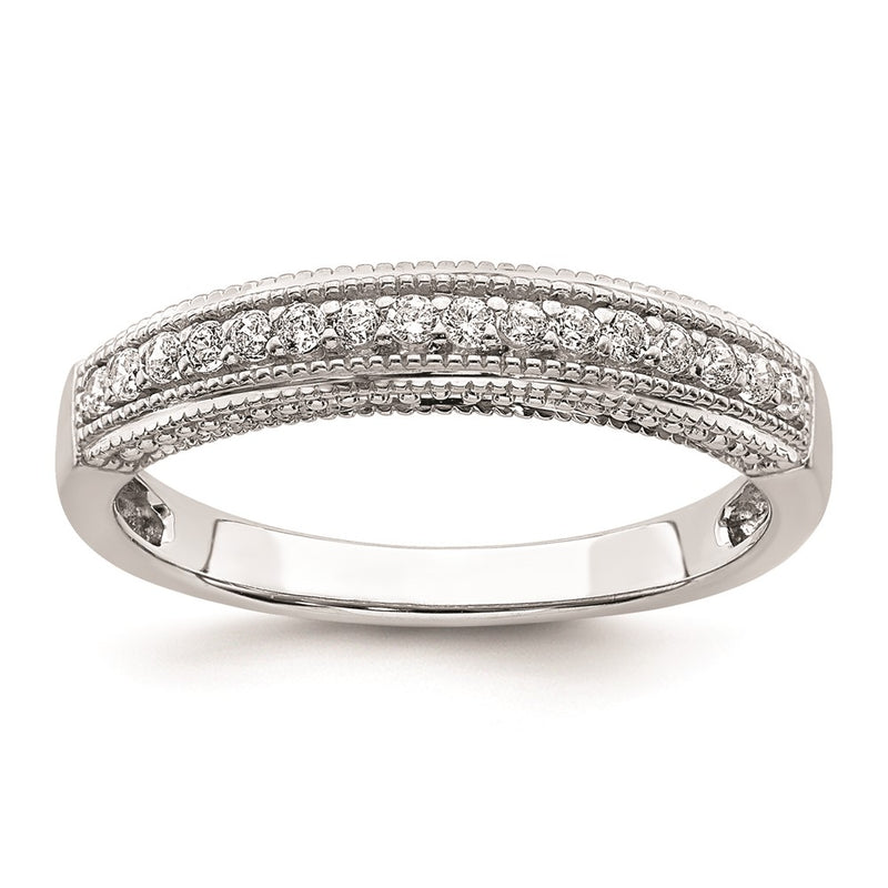 14k White Gold Real Diamond Band