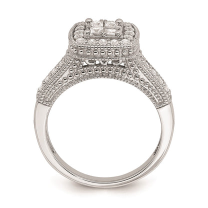 14k White Gold Real Diamond Diamond Engagement Ring
