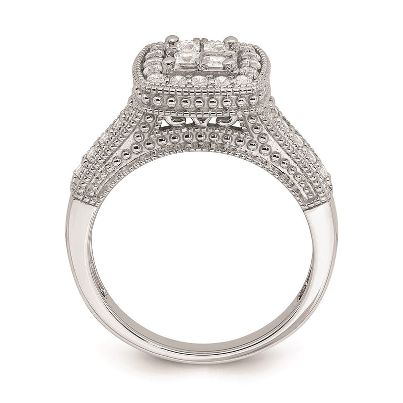 14k White Gold Real Diamond Diamond Engagement Ring