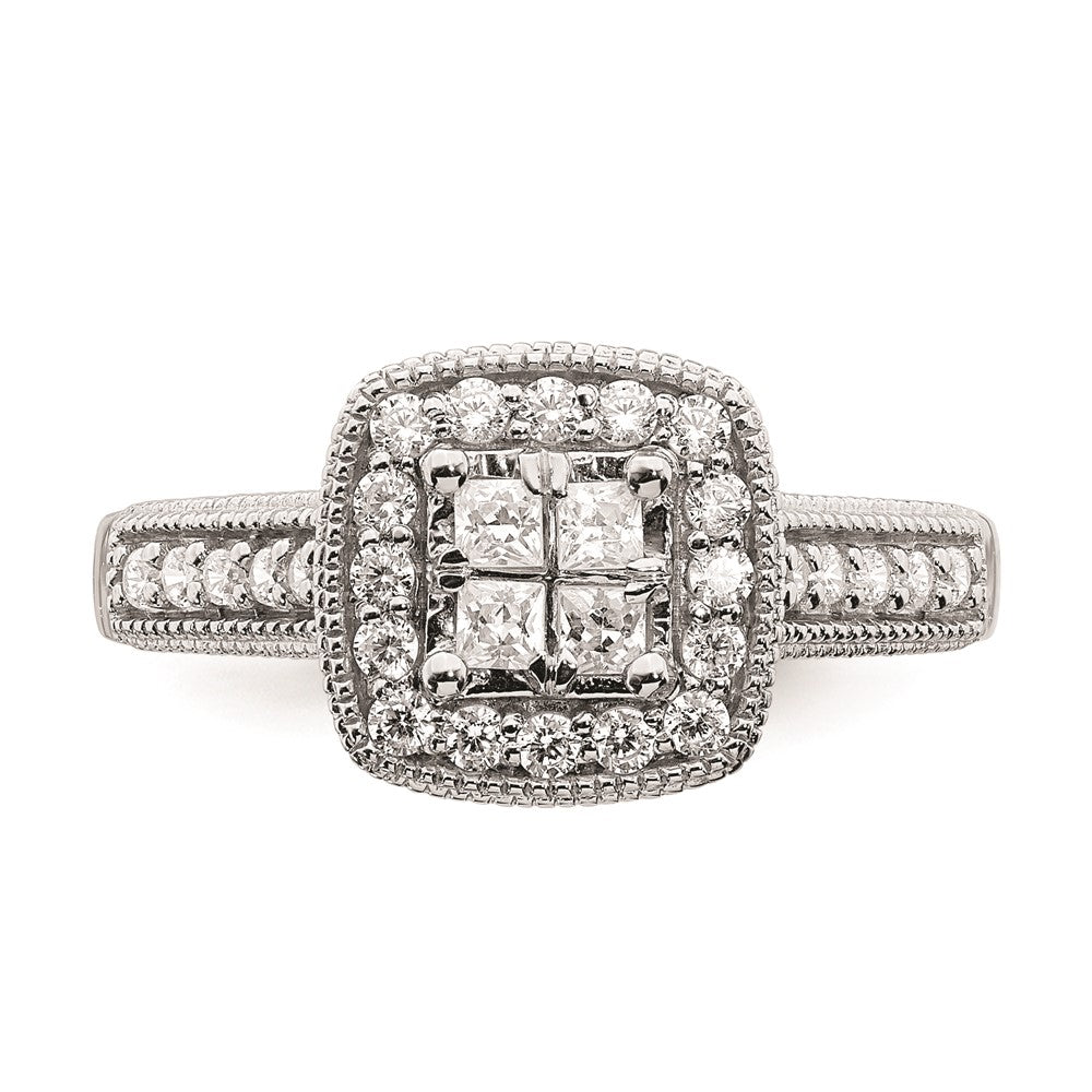14k White Gold Real Diamond Diamond Engagement Ring