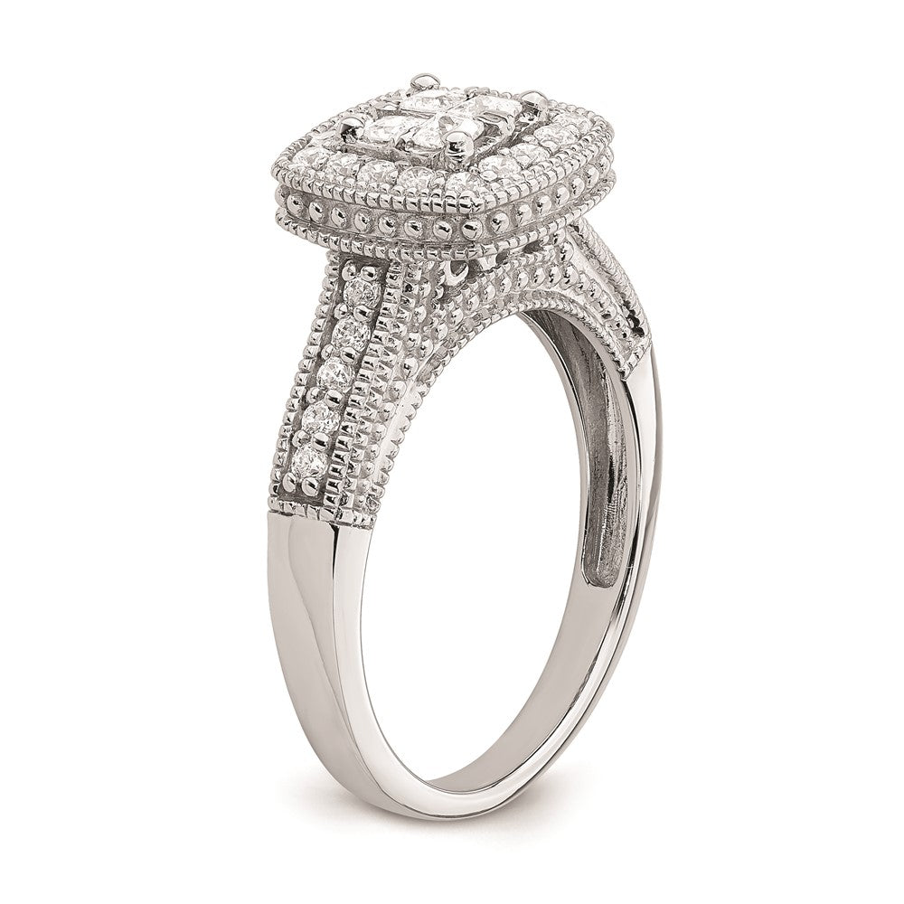 14k White Gold Real Diamond Diamond Engagement Ring