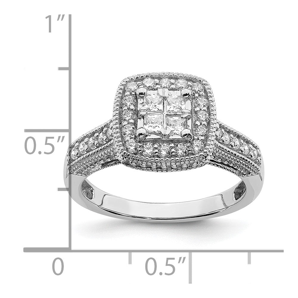 14k White Gold Real Diamond Diamond Engagement Ring