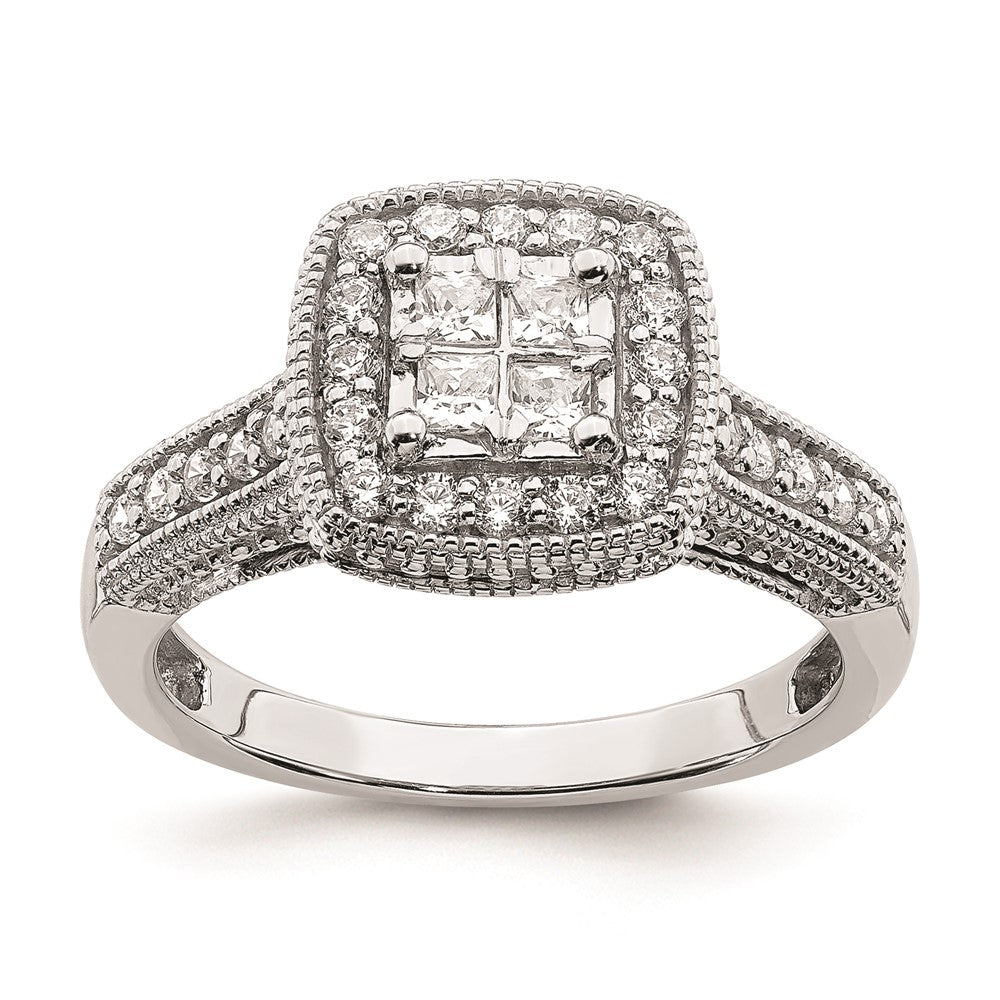 14k White Gold Real Diamond Diamond Engagement Ring