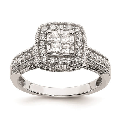 14k White Gold Real Diamond Diamond Engagement Ring